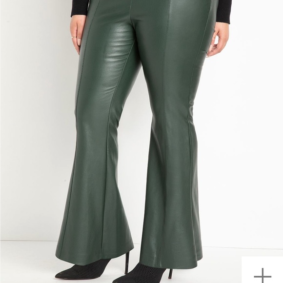Eloquii Pants - Eloquii Forest Green Flare Pants